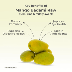 Organic Mango Badami Raw (Semi-ripe & mildly sweet) Organic Mandya