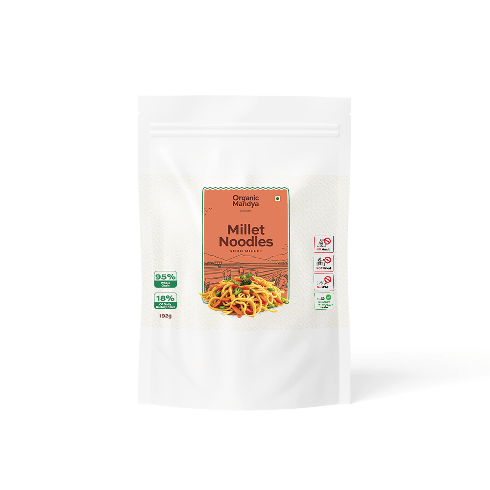 Kodo Millet Noodles (19g+12g extra masala) - Organic Mandya 