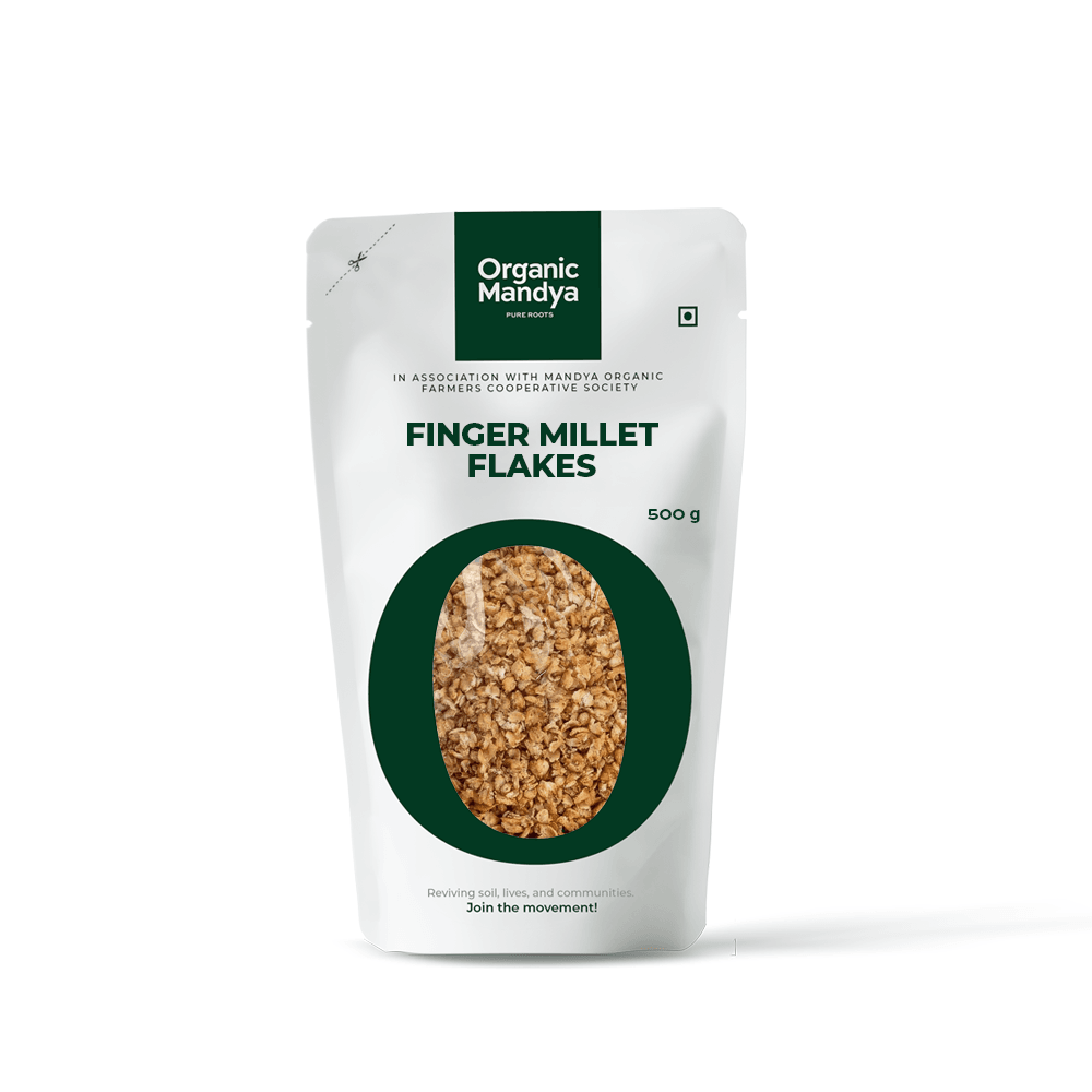 Finger Millet Flakes 500g Front-Organic Mandya 