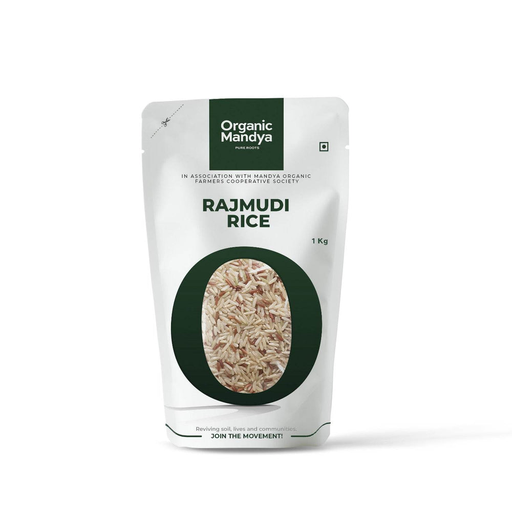 Rajmudi Rice- 1kg Front-Organic Mandya 