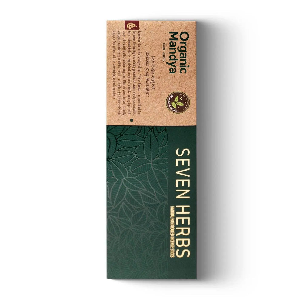 Agarbatti (seven herbs) (50g) front -Organic Mandya  