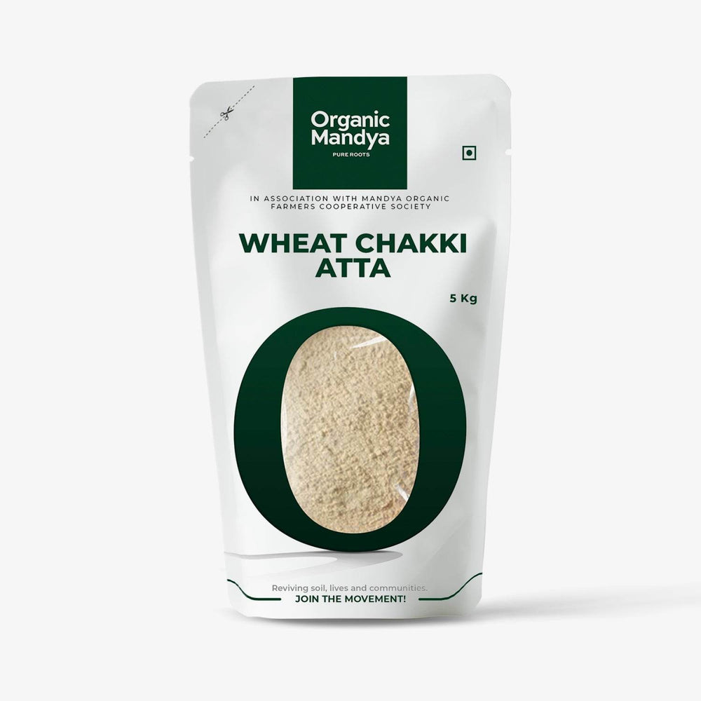 Wheat Chakki Atta Front - 5kg-Organic Mandya 