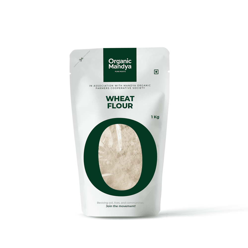 Wheat Flour 1kg Front-Organic Mandya 