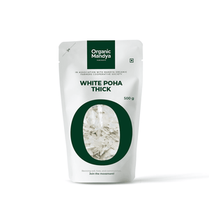 White Poha Thick 500g Front-Organic Mandya 