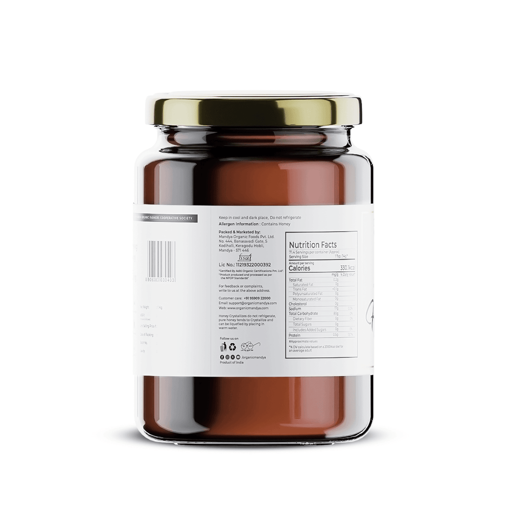 Organic honey 1kg back